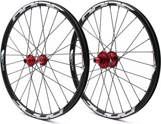 Paire de Roues Pride Control V1 Expert Disc 28H Moyeu Rouge