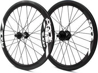 Paire de Roues Carbone Pride Gravity Gloss Expert V-Brake 28H Noir