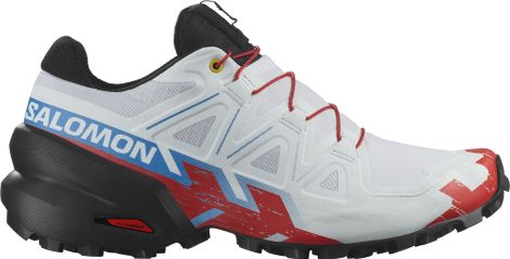 Chaussures de Trail Salomon Speedcross 6 Blanc Rouge Femme