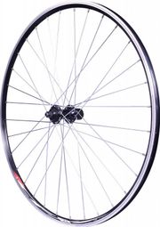 ROUE 700 COURSE ARRIERE JANTE ALU DOUBLE PAROI NOIRE FREIN PATIN MOYEU ALU BLOCAGE RAPIDE CASSETTE 8/9/10V .