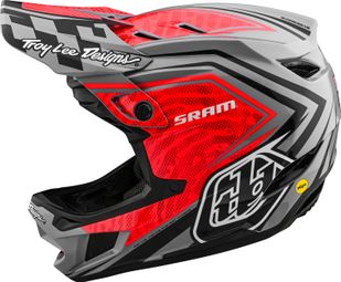 Troy Lee Designs D4 Carbon Mips Sram Volgelaatshelm Rood