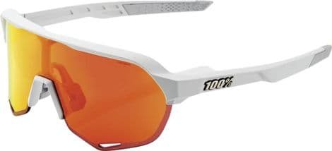 Lunettes 100% - S2 - Soft Tact Off Blanc - Verres Mirroir Multicouche Hiper Rouge