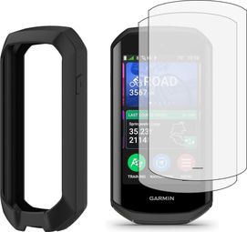 Lot de 2 écrans de protection hydrogel et Housse de protection silicone pour Garmin Edge 1050