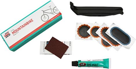 KIT REPARATION CHAMBRE A AIR TIP TOP TT05 VTT AVEC OUTILS- BOITE (2 PATCHS F0 15mm + 1 F1 25mm + 1 F2 45x15mm+ 1 F2 BLEU reinf + COLLE 5g + PAPIER PONCE + 2 DEMONTES P pneus) AVEC NOTICE (50601930)