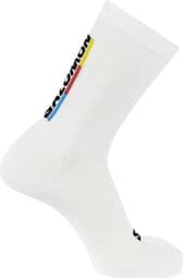 Calcetines <strong>Salomon Pulse Race Flag Crew Unisex Blancos</strong>