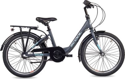 Vélo enfant S'COOL chiX - moyeu 3 vitesses - Gris foncé/Aqua