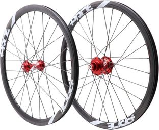 Paire de Roues Carbone Expert Pride Gravity SL Gloss Disc 28h Rouge