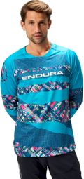 Men's Endura Patchwork Long Sleeve Jersey Limited Edition Blue
