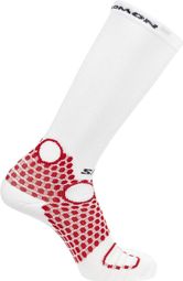 Chaussettes Salomon S/LAB Ultra Knee Blanc Rouge Unisex