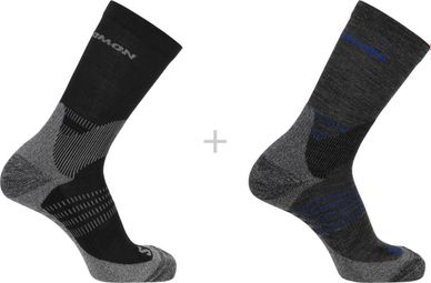 Chaussettes (2 paires) Salomon X-Ultra Access Crew Gris Noir Unisex