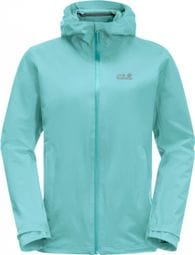 Chaqueta impermeable Jack Wolfskin Pack & Go Shell verde mujer