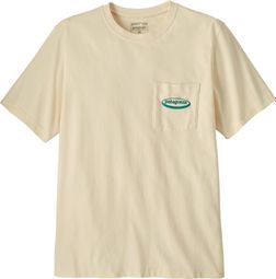 Patagonia Midweight '95 Oval Logo Pocket Beige Men's Short-Sleeve T-Shirt