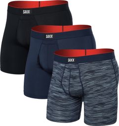 Saxx Multi-Sport Mesh Brief Fly Boxershorts Blauw/Zwart Heren (3-pack)