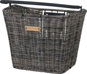 Basil Bremen Rattan Look KF bicycle basket front dark brown