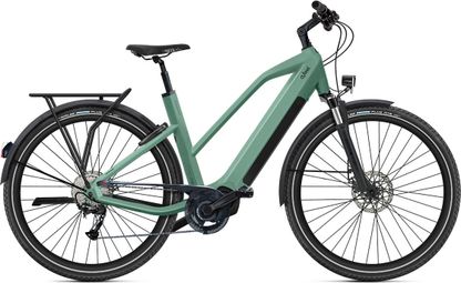 VTC Électrique O2 Feel iSwan Explorer Boost 6.1 Mid Shimano Alivio 9V 432 Wh 26'' Vert Canopé