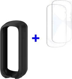 Lot de 2 écrans de protection en verre trempé et Housse de protection silicone pour Garmin Edge Explore 2