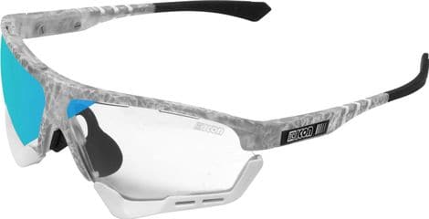 Scicon Sports Aerocomfort SCN XT XL Lunettes De Soleil De Performance Sportive (Miroir Bleu Photochromique Scnxt/Matt Gelé)