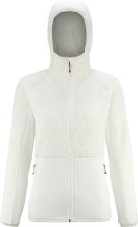 Sudadera polar Millet Chamonix Highloft con capucha, blanca, para mujer