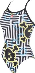 Arena Femme Crazy Labyrinth Light Drop Back One Piece Black-Multi