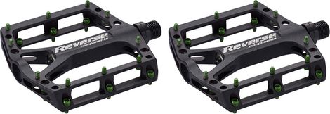 Paire de Pédales Plates Reverse Black One Noir / Vert Clair