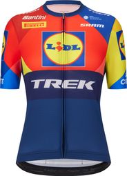 Santini Team Lidl-Trek 2025 Damestrui met korte mouwen Blauw
