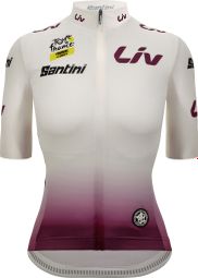 Santini Tour de France-shirt met korte mouwen, wit, dames