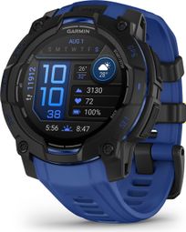 Montre GPS Garmin Instinct 3 AMOLED - 45 mm Noir avec Bracelet en Silicone Bleu Électrique Édition Limitée Supernova