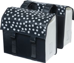 Basil Urban Load doppelte Fahrradtasche 48-53 Liter schwarz mit reflektierenden Punkten