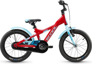 Vélo enfant S'COOL XXlite - 1 vitesse - Rouge/Bleu clair