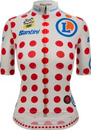 Santini Tour de France-shirt met korte mouwen voor dames, met stippen