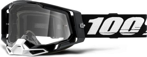 100% RACECRAFT 2 Maske | Schwarz | Klare Brille