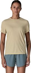 T-Shirt Technique Patagonia Capilene Cool Ultra Beige Femme
