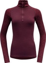 Sous maillot Devold Duo Active Merino 205 Z.Neck Rouge Femme