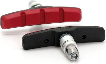 SET VAN 4 XLC BS-V01 BLACK/RED V-BRAKE BRAKE PADS