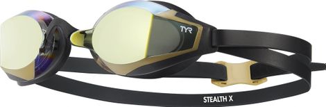 Gafas de natación Tyr Stealth-X Mirrored PerformanceOro/Negro