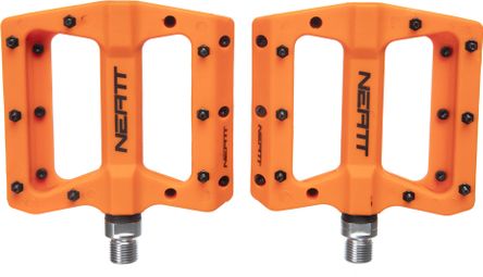 Pair of Flat Pedals Neatt Composite 8 Pins Orange