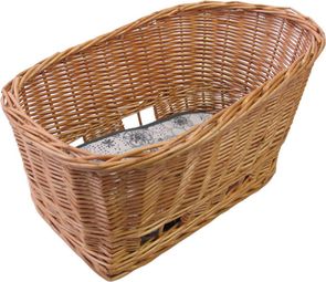 BASIL Pasha Cesta de mimbre mediana de 45 cm para perros, con enganche rápido