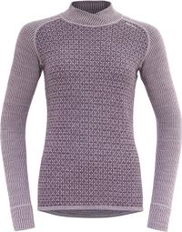 Damesonderhemd Devold Kvitegga Merino 230 Kruishals Violet