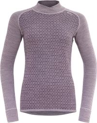 Camiseta interior Devold Kvitegga Merino 230 Cross Neck Violet para mujer