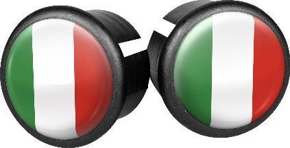 Capes de direction Italie 20 mm verts / blancs / rouge