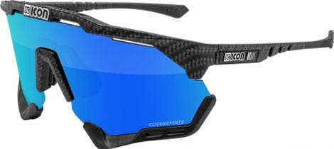 Scicon Sports Aeroshade XL Lunettes De Soleil De Performance Sportive (Multimirror Bleu Scnpp/Compagnon De Carbone)