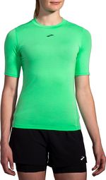 Camiseta de manga corta Brooks High Point Trail Verde para mujer
