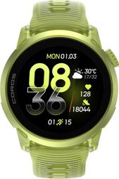 Coros Pace 4 GPS-horloge, aluminium, geel siliconen, Crystal