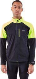 Veste à capuche Kiprun Run 900 Warm Regul Noir/Jaune Fluo