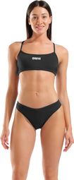 Bañador bandeau Arena liso negro/blanco para mujer