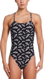 Maillot de bain Nike Swim Hydrastrong Multi Print Noir Femme