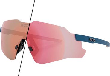 Occhiali unisex KOO Nebula Midnight Blue opaco / fotocromatici con lenti a specchio rosa dorato