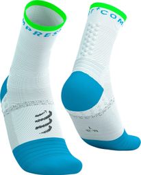 Chaussettes Compressport Pro Marathon V2.0 Blanc/Vert/Bleu