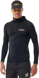 Felpa con cappuccio e cerniera Compressport 3D Thermo Ironman 2026, nera, unisex