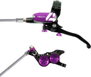 Hope Tech 4 V4 Disc Break - Front Black / Purple Braided Hose 